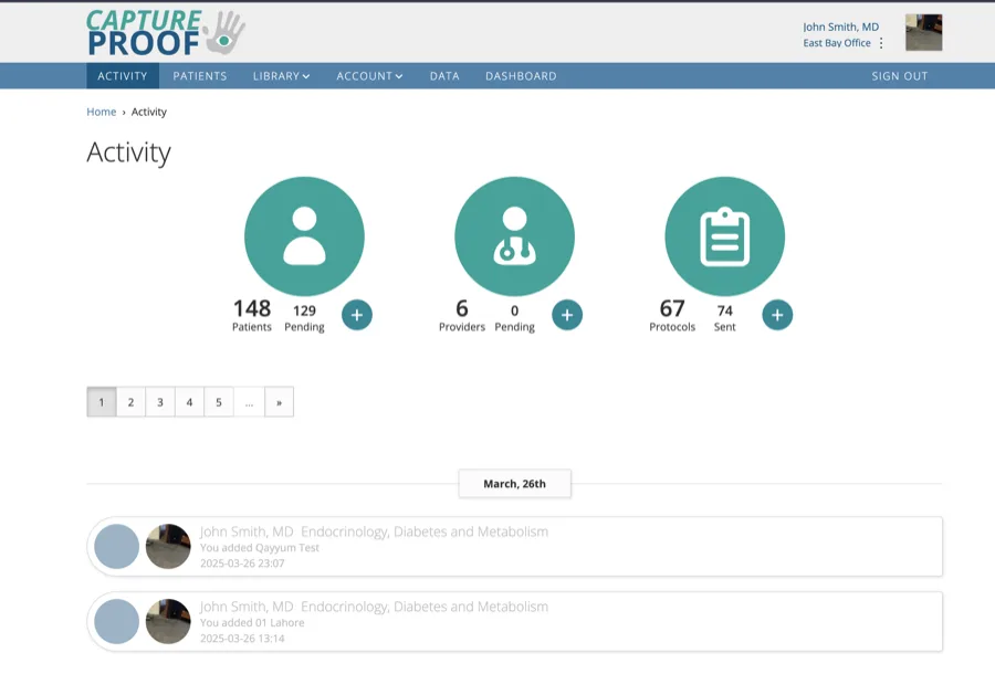 CaptureProof Interface Screenshot