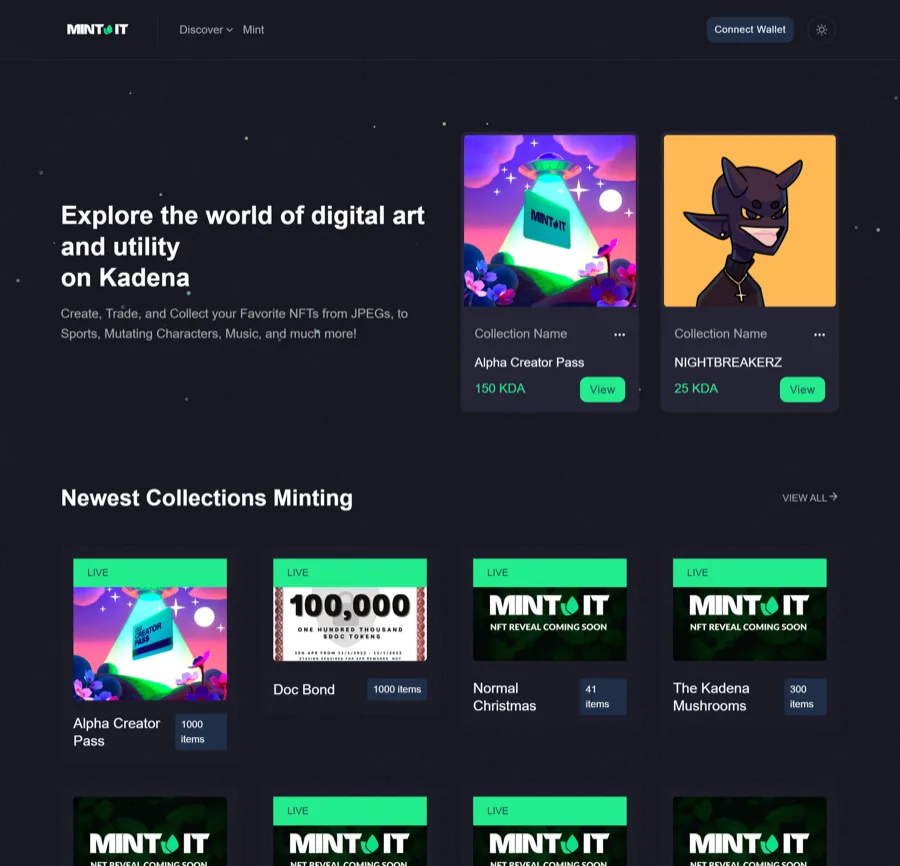 MintIt Studio Marketplace Screenshot